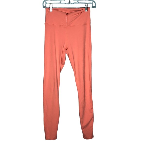 Fabletics Demi Lovato Womens Arielle Leggings Small Pink High-Waisted Zip Front - Picture 1 of 6